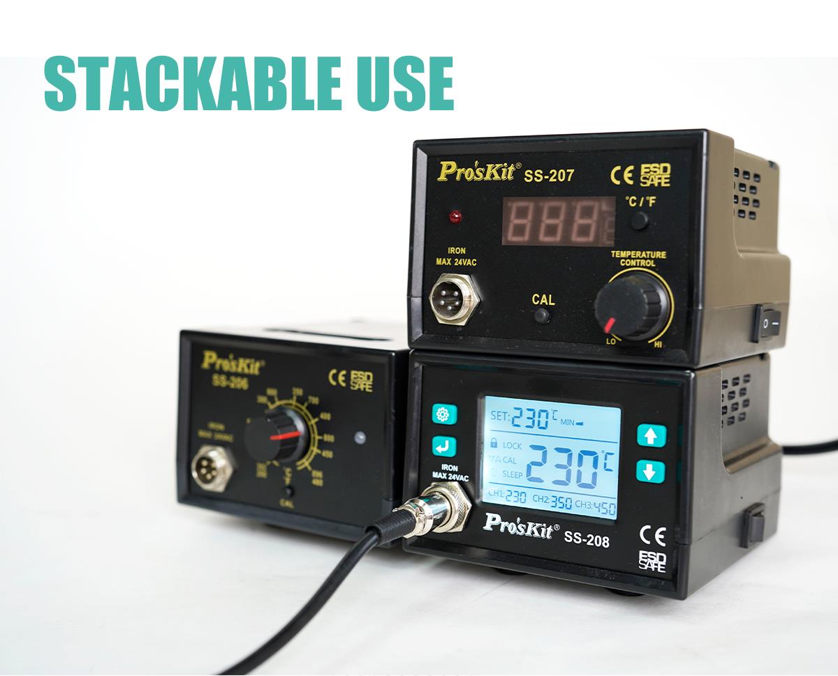 Litavimo stotelė 75W 230V su LCD, ESD safe, Proskit aprašymas - Prekės nuotrauka