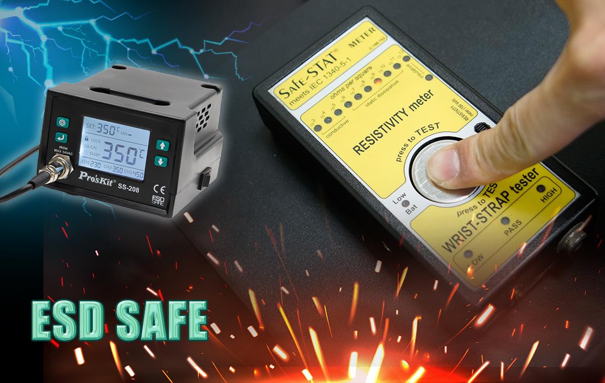 Litavimo stotelė 75W 230V su LCD, ESD safe, Proskit aprašymas - Prekės nuotrauka
