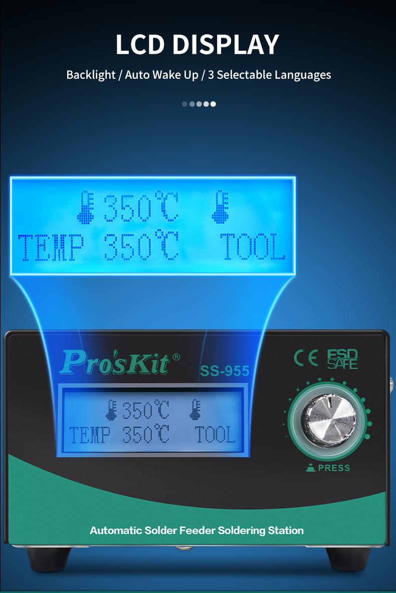 Litavimo stotelė su automatiniu padavimu 60W Proskit aprašymas - Prekės nuotrauka