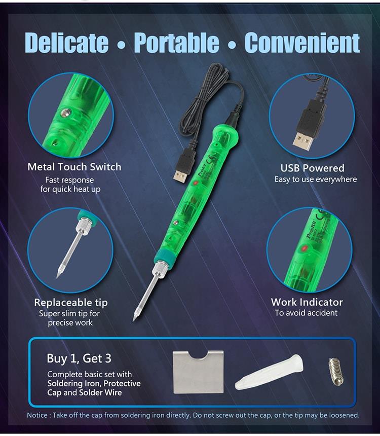 Proskit Lituoklis 8W, 5V, su USB pajungimu, Pro’sKit aprašymas - Prekės nuotrauka