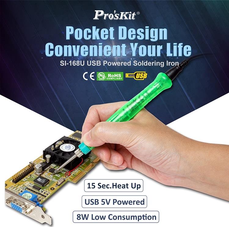Proskit Lituoklis 8W, 5V, su USB pajungimu, Pro’sKit aprašymas - Prekės nuotrauka