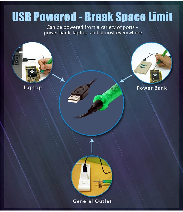 Proskit Lituoklis 8W, 5V, su USB pajungimu, Pro’sKit aprašymas - Prekės nuotrauka