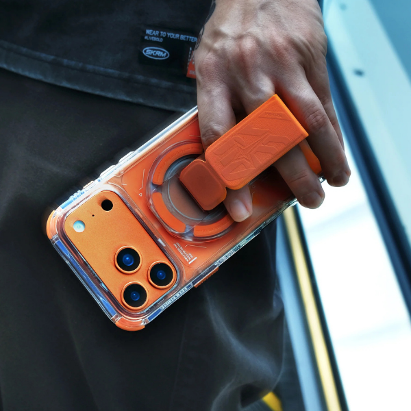 Magnetic handle Skinarma Arch XE Phaze Smart Grip-Stand oranžinės spalvos aprašymas - Prekės nuotrauka Magnetic handle Skinarma Arch XE Phaze Smart Grip-Stand oranžinės spalvos aprašymas - Prekės nuotrauka