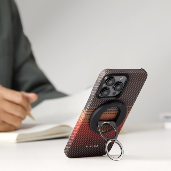Magnetic holder PITAKA MagEZ Grip 3 MagSafe for phone sunset aprašymas - Prekės nuotrauka