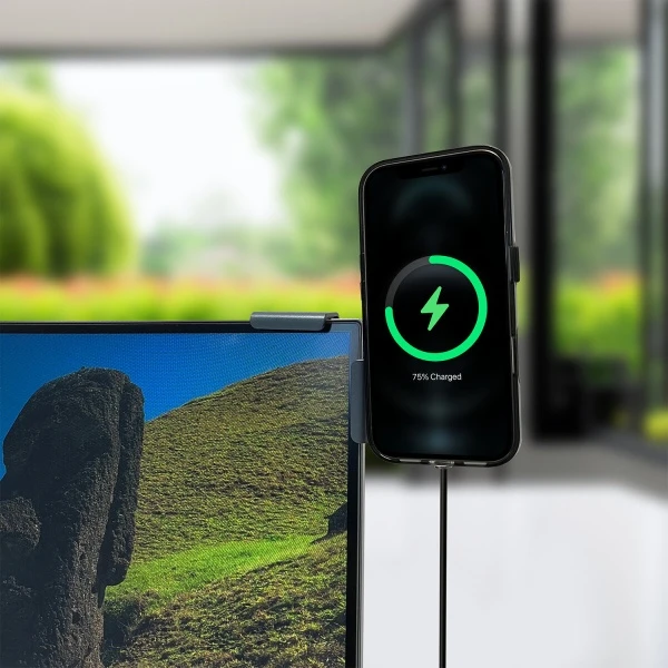 Magnetinis laikiklis 4smarts ekrano laikiklis Qi2 monitorius laikiklis išmaniesiems telefonams pilkas aprašymas - Prekės nuotrauka Magnetinis laikiklis 4smarts ekrano laikiklis Qi2 monitorius laikiklis išmaniesiems telefonams pilkas aprašymas - Prekės nuotrauka