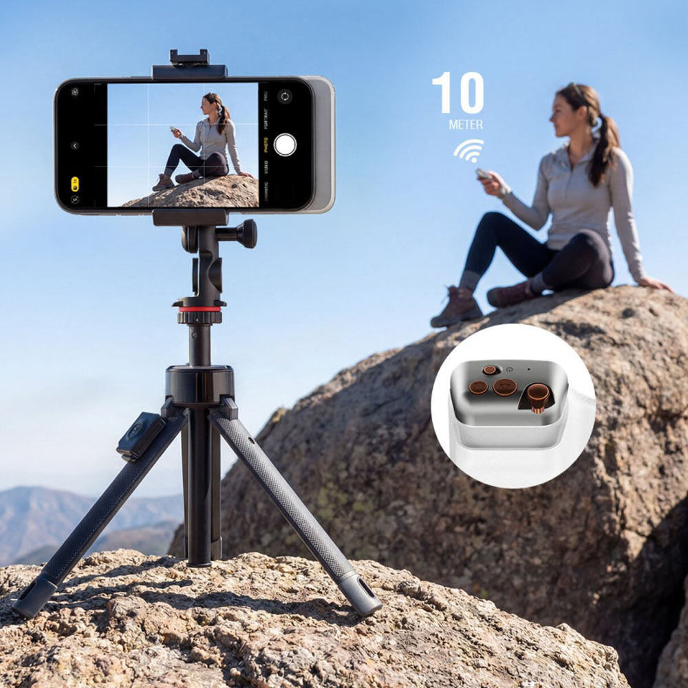 Magnetic smartphone holder with 4smarts photographic grip fill light and wireless control baltas aprašymas - Prekės nuotrauka