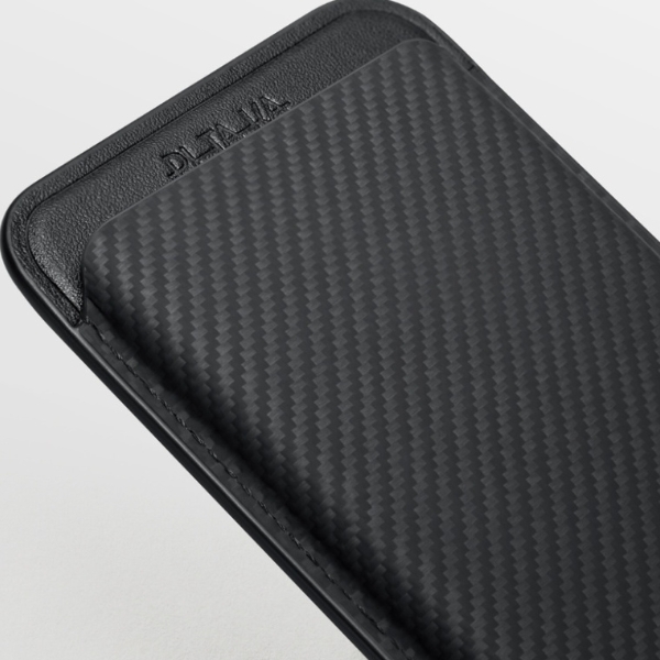 Dėklas Magnetinė piniginė PITAKA Woven Wallet MagSafe telefonui, juodos spalvos, pilkos spalvos aprašymas - Prekės nuotrauka