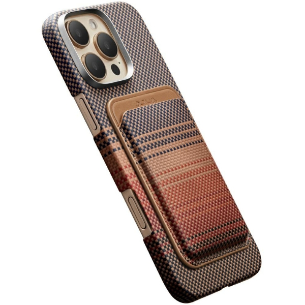 Dėklas Magnetinė piniginė PITAKA Woven Wallet MagSafe telefonui, sunset aprašymas - Prekės nuotrauka
