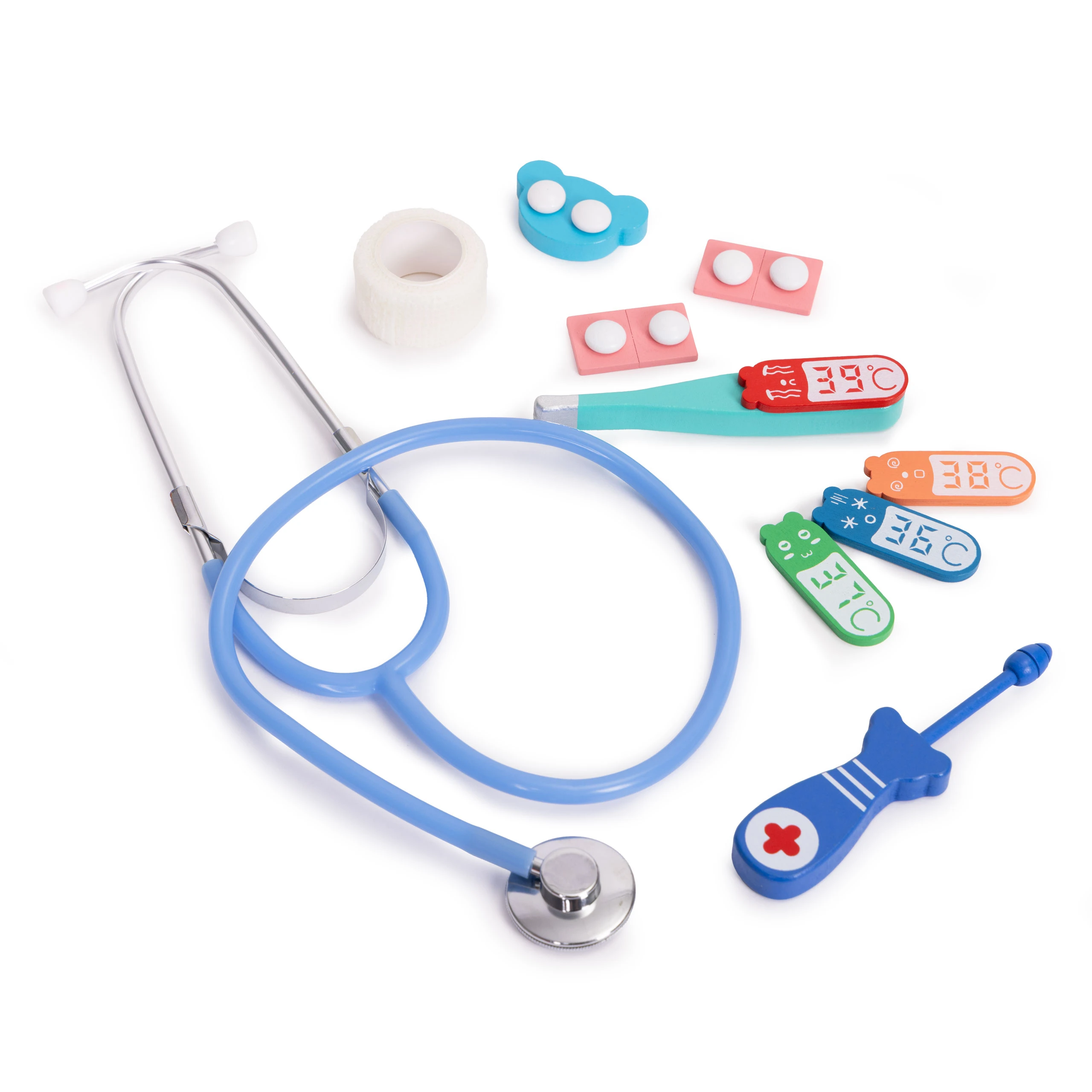 Medinis gydytojo rinkinys su medicininiu krepšiu vaikams, 28 dalys, ECOTOYS aprašymas - Prekės nuotrauka