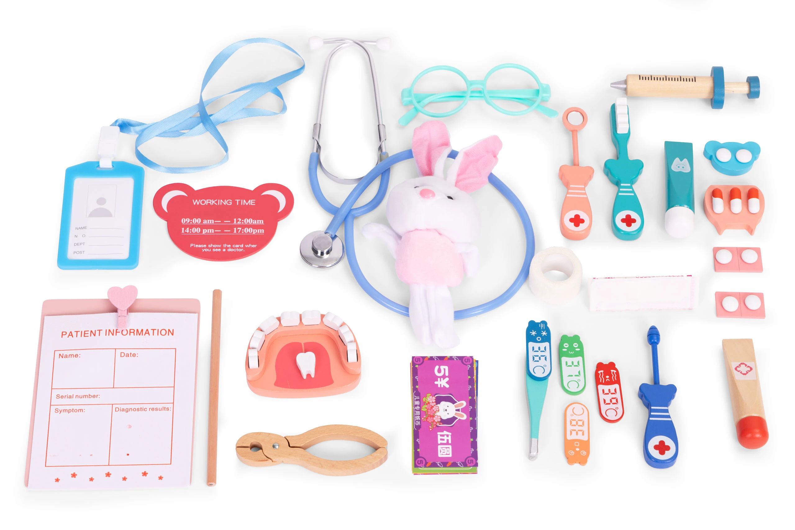 Medinis gydytojo rinkinys su medicininiu krepšiu vaikams, 28 dalys, ECOTOYS aprašymas - Prekės nuotrauka