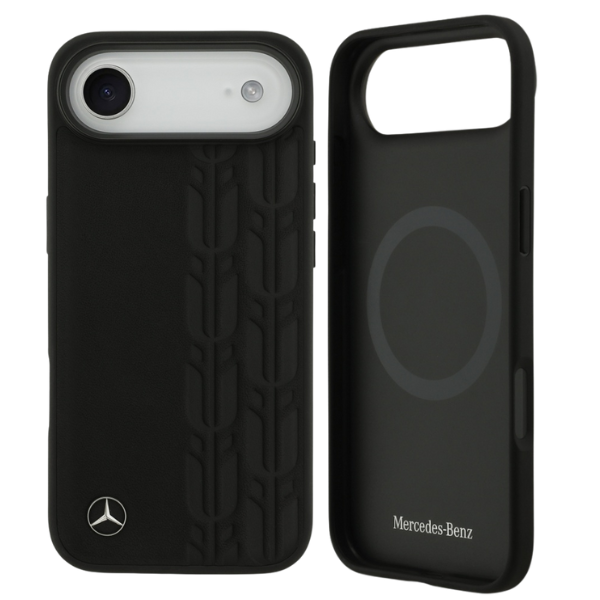 Mercedes Leather Laurel Leaves MagSafe dėklas Apple iPhone Air juodos spalvos aprašymas - Prekės nuotrauka Mercedes Leather Laurel Leaves MagSafe dėklas Apple iPhone Air juodos spalvos aprašymas - Prekės nuotrauka