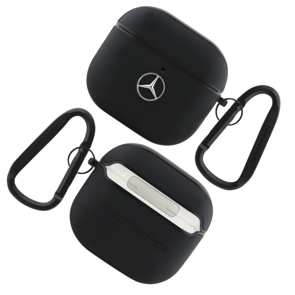 Mercedes MEA4CSLBK AirPods 4 dėklas juodos spalvos Leather Metal Logo aprašymas - Prekės nuotrauka Mercedes MEA4CSLBK AirPods 4 dėklas juodos spalvos Leather Metal Logo aprašymas - Prekės nuotrauka