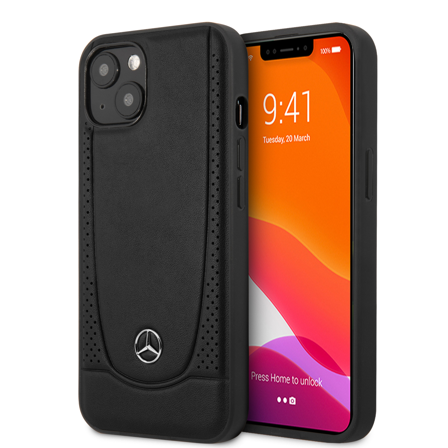 Mercedes MEHCP14MARMBK Apple iPhone 14 Plus / 15 Plus 6.7″ juodos spalvos kietas dėklas Leather Urban aprašymas - Prekės nuotrauka