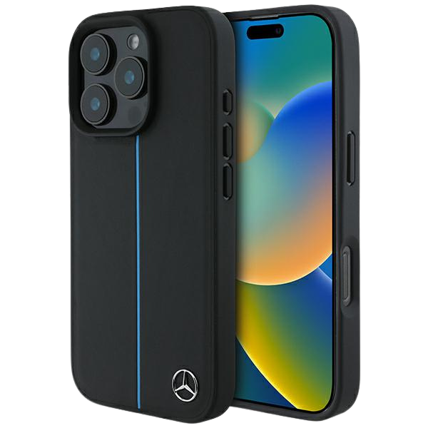 Mercedes MEHMP16S23RURBK Apple iPhone 16 6.1″ juodos spalvos kietas dėklas MB Mėlyna Line Leather MagSafe aprašymas - Prekės nuotrauka Mercedes MEHMP16S23RURBK Apple iPhone 16 6.1″ juodos spalvos kietas dėklas MB Mėlyna Line Leather MagSafe aprašymas - Prekės nuotrauka