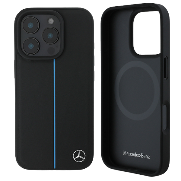 Mercedes MEHMP16S23RURBK Apple iPhone 16 6.1″ juodos spalvos kietas dėklas MB Mėlyna Line Leather MagSafe aprašymas - Prekės nuotrauka Mercedes MEHMP16S23RURBK Apple iPhone 16 6.1″ juodos spalvos kietas dėklas MB Mėlyna Line Leather MagSafe aprašymas - Prekės nuotrauka