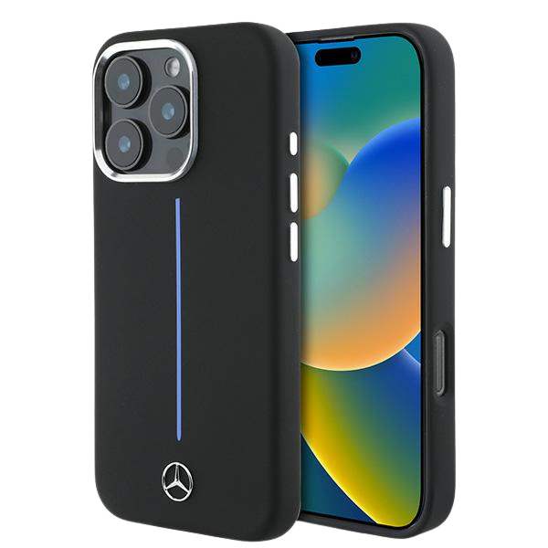 Mercedes MEHMP16S23SUMBK Apple iPhone 16 6.1″ juodos spalvos kietas dėklas Silicone Mėlyna Stripe MagSafe aprašymas - Prekės nuotrauka Mercedes MEHMP16S23SUMBK Apple iPhone 16 6.1″ juodos spalvos kietas dėklas Silicone Mėlyna Stripe MagSafe aprašymas - Prekės nuotrauka