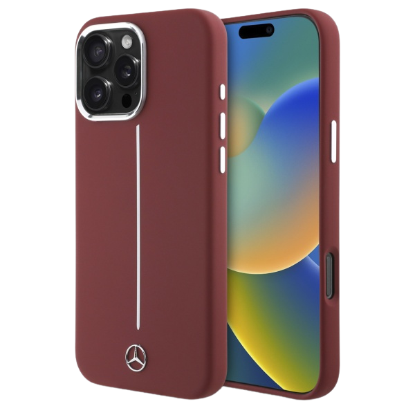 Mercedes MEHMP16X23SUMSR Apple iPhone 16 Pro Max 6.9″ red kietas dėklas Silicone baltos spalvos Stripe MagSafe aprašymas - Prekės nuotrauka Mercedes MEHMP16X23SUMSR Apple iPhone 16 Pro Max 6.9″ red kietas dėklas Silicone baltos spalvos Stripe MagSafe aprašymas - Prekės nuotrauka