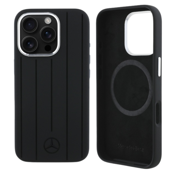 Mercedes MEHMP16X23SUVSK Apple iPhone 16 Pro Max 6.9″ juodos spalvos kietas dėklas Silicone Vertical Tonal Stripes aprašymas - Prekės nuotrauka Mercedes MEHMP16X23SUVSK Apple iPhone 16 Pro Max 6.9″ juodos spalvos kietas dėklas Silicone Vertical Tonal Stripes aprašymas - Prekės nuotrauka