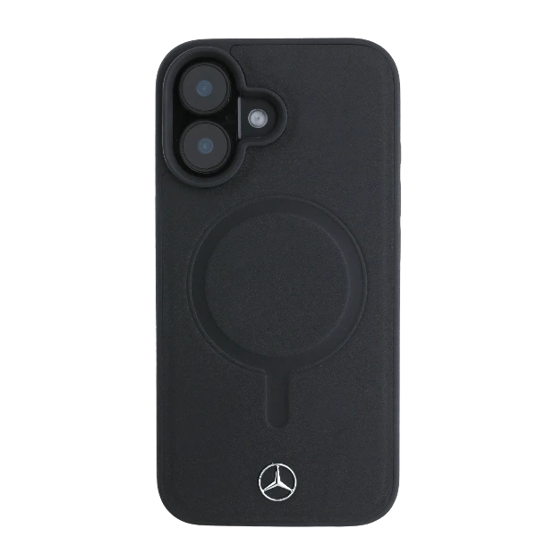 Mercedes Plain Smooth Leather MagSafe Apple iPhone 16 - dėklas telefonui juodos spalvos aprašymas - Prekės nuotrauka Mercedes Plain Smooth Leather MagSafe Apple iPhone 16 - dėklas telefonui juodos spalvos aprašymas - Prekės nuotrauka