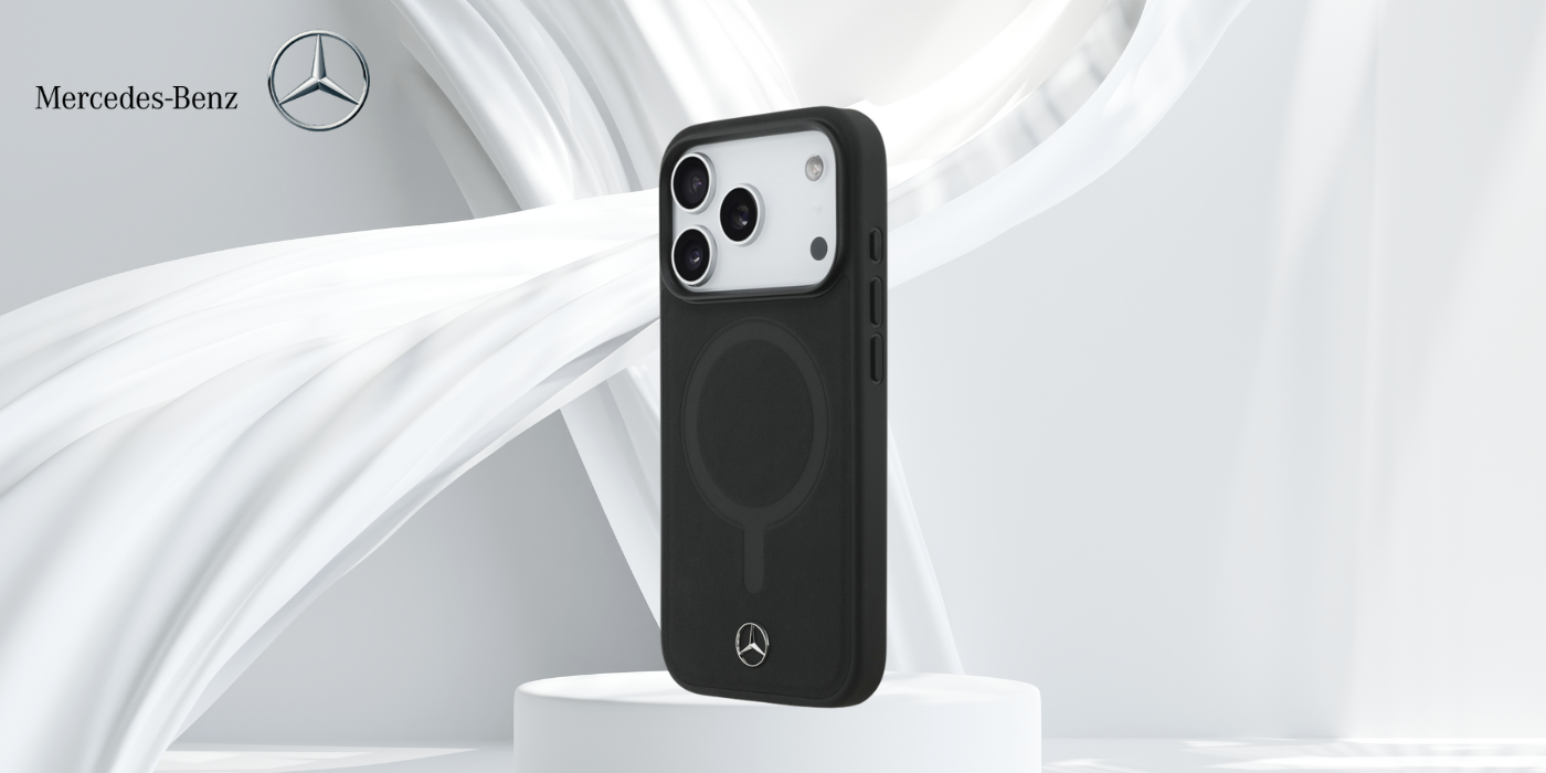 Mercedes Plain Smooth Leather MagSafe dėklas Apple iPhone 17 Pro juodos spalvos aprašymas - Prekės nuotrauka Mercedes Plain Smooth Leather MagSafe dėklas Apple iPhone 17 Pro juodos spalvos aprašymas - Prekės nuotrauka
