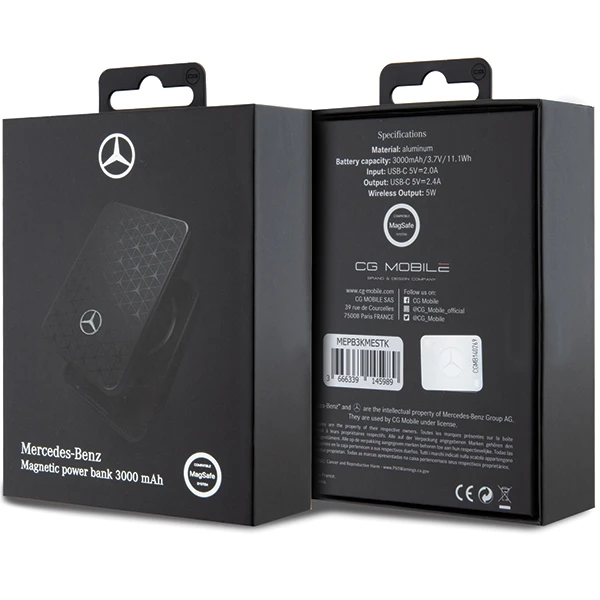 Mercedes Benz Powerbank MEPB3KMESTK 5W 3000mAh juodos spalvos MagSafe aprašymas - Prekės nuotrauka Mercedes Benz Powerbank MEPB3KMESTK 5W 3000mAh juodos spalvos MagSafe aprašymas - Prekės nuotrauka