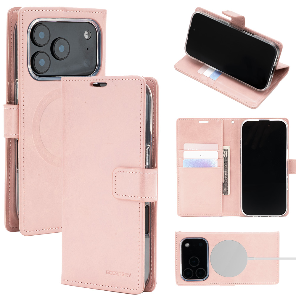 Mercury BlueMoon Diary MagSafe Dėklas skirtas iPhone 17 Pro / 18 Pro Rose Gold aprašymas - Prekės nuotrauka