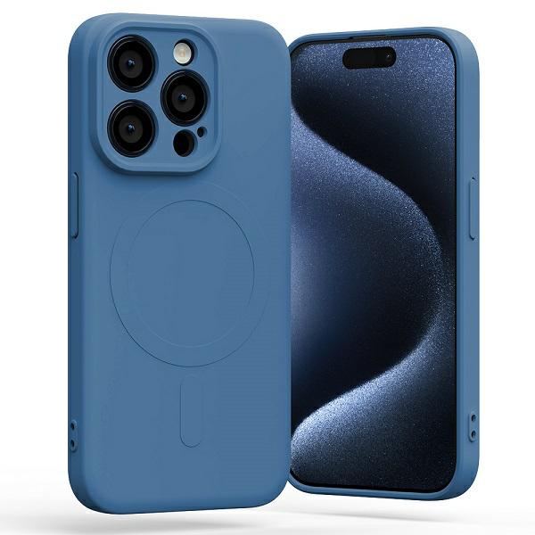 Mercury MagSafe pusiau silikoninis dėklas iPhone 15 Pro Max 6,7″ mėlynas aprašymas - Prekės nuotrauka