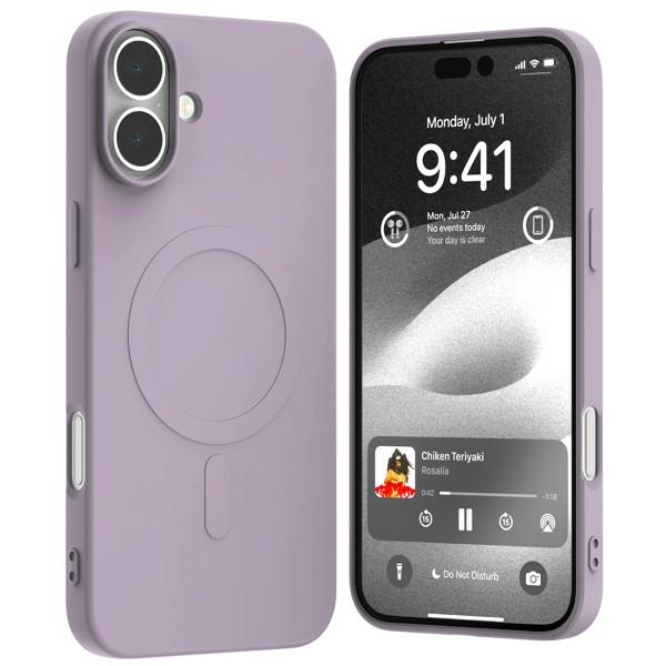 Mercury MagSafe pusiau silikoninis dėklas iPhone 16 Plus 6,7″ alyvinės spalvos aprašymas - Prekės nuotrauka
