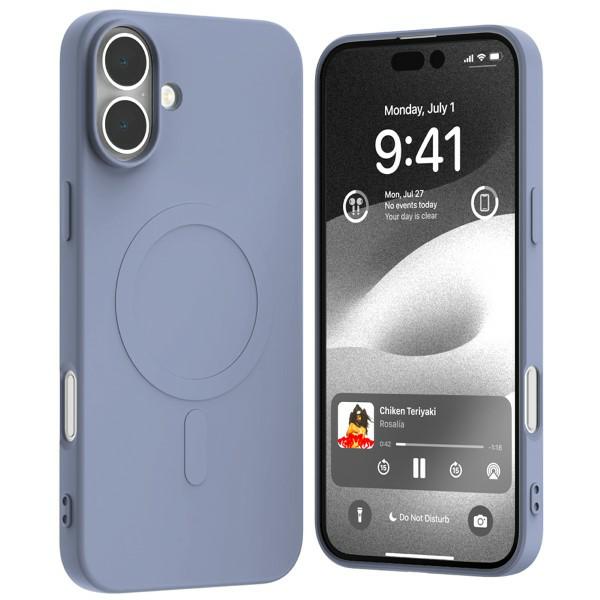 Mercury MagSafe pusiau silikoninis dėklas iPhone 16 Plus 6,7″ levandų spalvos aprašymas - Prekės nuotrauka