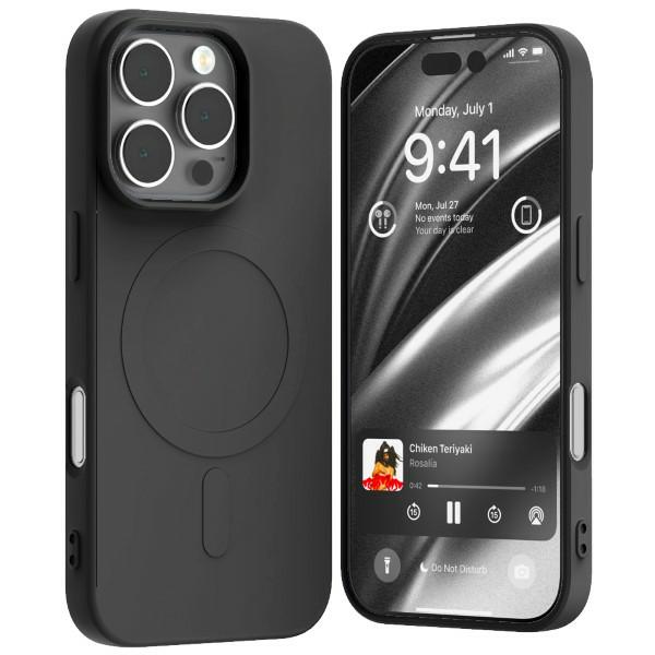 Mercury MagSafe pusiau silikoninis dėklas iPhone 16 Pro 6,3″ juodos spalvos aprašymas - Prekės nuotrauka