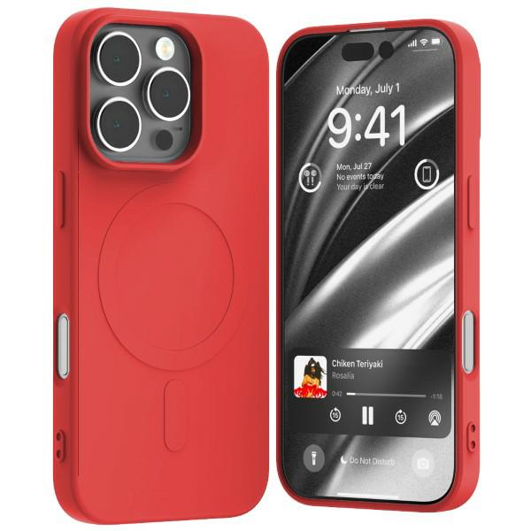 Dėklas Mercury MagSafe Semi-Silicone Apple iPhone 16 Pro Max 6,9″ raudonos spalvos aprašymas - Prekės nuotrauka