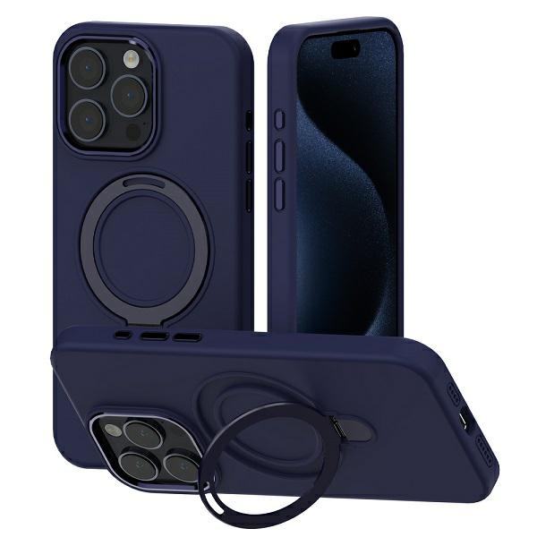 Dėklas Mercury MagSafe silikoninis stovas iPhone 15 Plus 6,7″ mėlynas aprašymas - Prekės nuotrauka