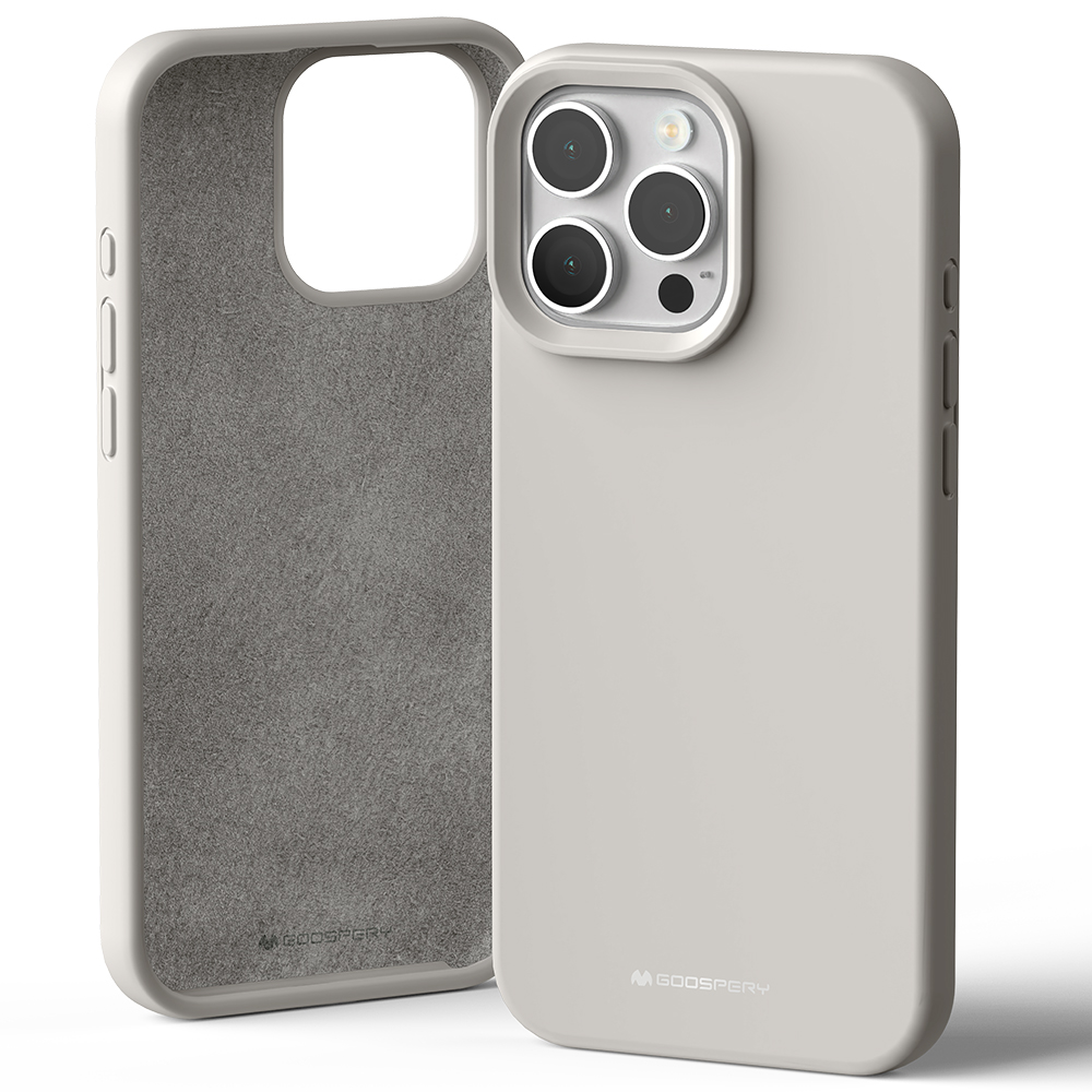 Dėklas Mercury Silicone Apple iPhone 16 Pro Max 6,9″ stone aprašymas - Prekės nuotrauka