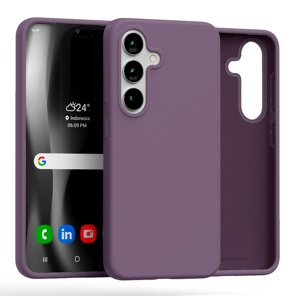 Dėklas Mercury Silicone Samsung Galaxy S25 S931 violetinės spalvos aprašymas - Prekės nuotrauka