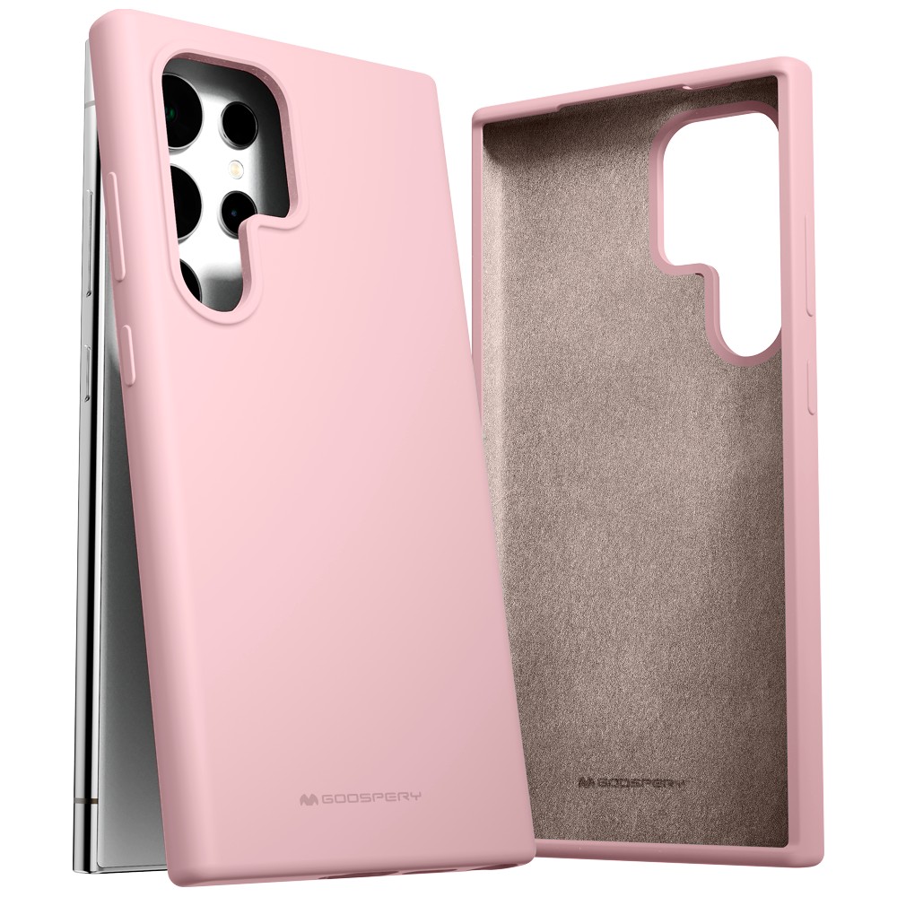 Dėklas Mercury Silicone Samsung S24 Ultra S928 rožinės spalvos sand aprašymas - Prekės nuotrauka