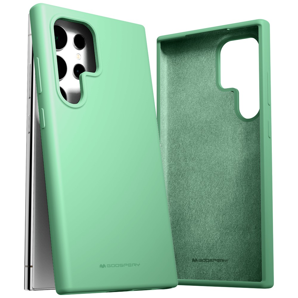 Dėklas Mercury Silicone Samsung S24 Ultra S928 žalios spalvos aprašymas - Prekės nuotrauka