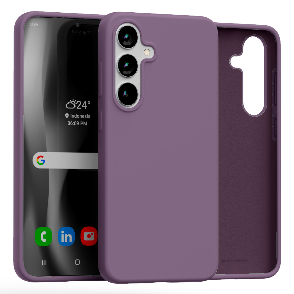 Mercury silikoninis dėklas Samsung S25+ S936 violetinės spalvos aprašymas - Prekės nuotrauka