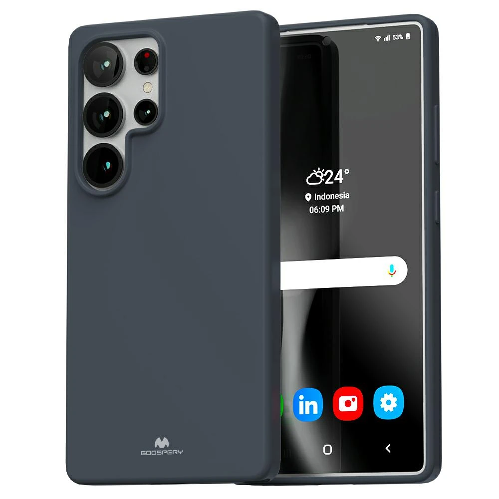 Dėklas „Mercury Soft“ „Samsung Galaxy S25 Ultra S938“ vidurnakčio mėlynas aprašymas - Prekės nuotrauka