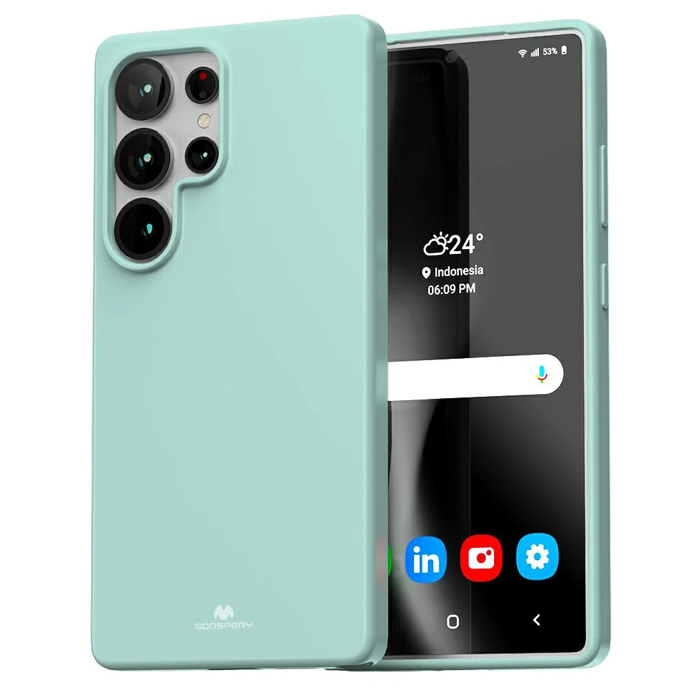 Dėklas „Mercury Soft“ „Samsung Galaxy S25 Ultra S938“ mėtų spalvos aprašymas - Prekės nuotrauka