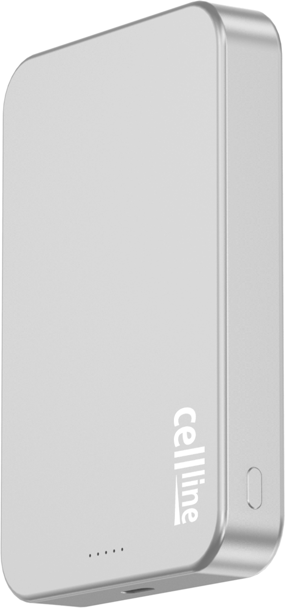 Beline Mini išorinė baterija Cellline MagSafe 10000mAh Qi2 15W CL-MBP-03 pilkos spalvos magnetinė belaidė mini išorinė baterija aprašymas - Prekės nuotrauka