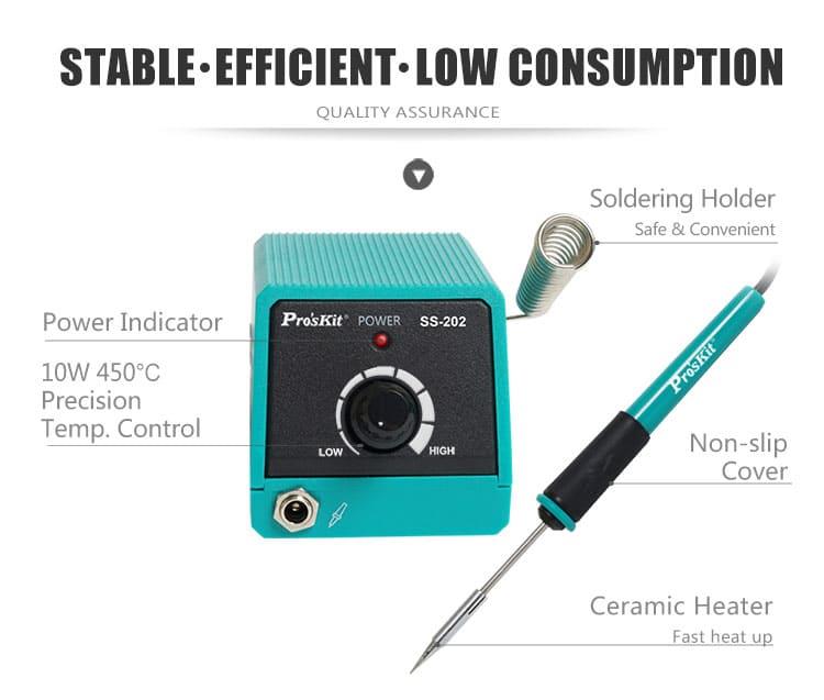 Proskit Mini litavimo stotelė 10W 230V, Pro’sKit aprašymas - Prekės nuotrauka
