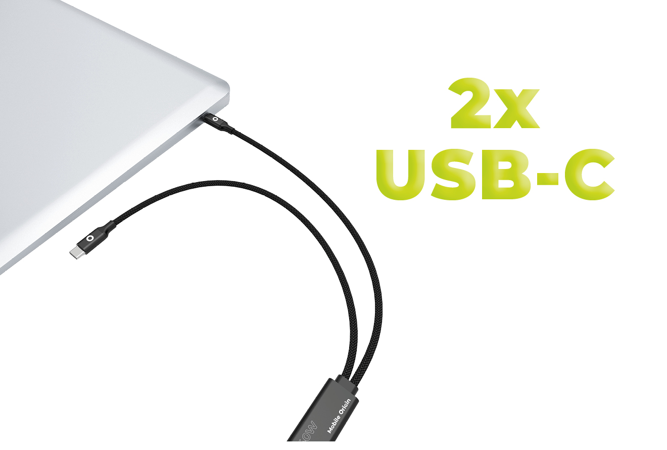 Mobile Origin 140W dvigubo įkrovimo USB-C laidas 1.2 m CB10 aprašymas - Prekės nuotrauka