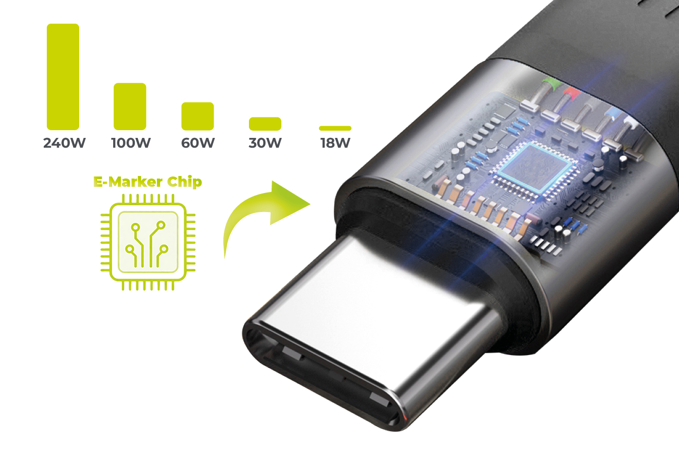 Mobile Origin 240W 40Gbps 8K USB-C Keychain Cable CB17 Juodas aprašymas - Prekės nuotrauka
