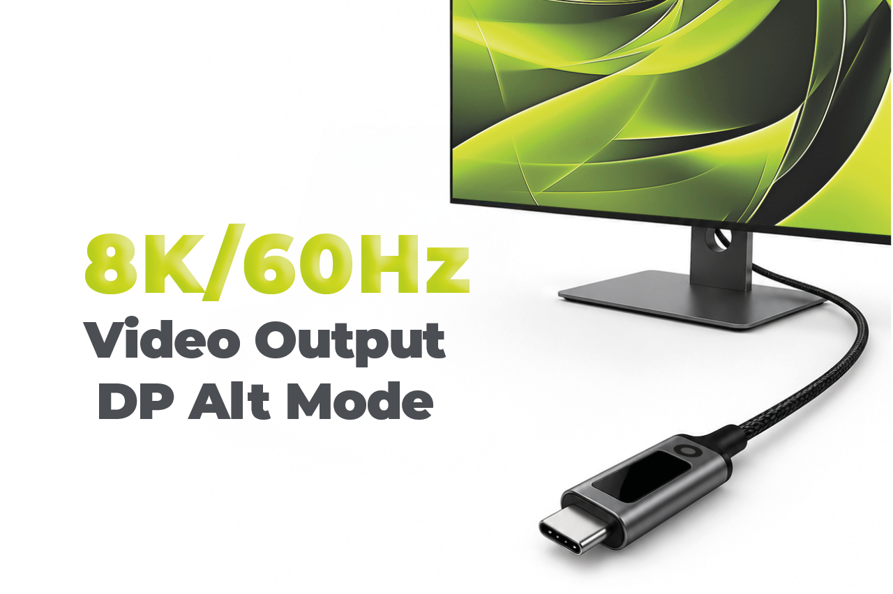 Mobile Origin 240W 80Gbps, 8K/60Hz LED Ekranas USB-C Cable 1.5m CB18 aprašymas - Prekės nuotrauka
