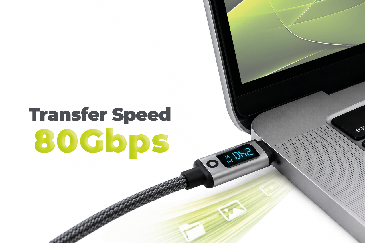Mobile Origin 240W 80Gbps, 8K/60Hz LED Ekranas USB-C Cable 1.5m CB18 aprašymas - Prekės nuotrauka