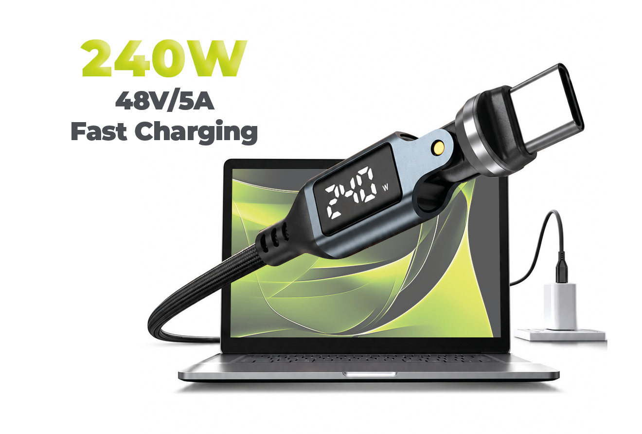 Mobile Origin 240W Ekranas 540° Rotating USB-C to USB-C Cable 1.8 m CB16 aprašymas - Prekės nuotrauka