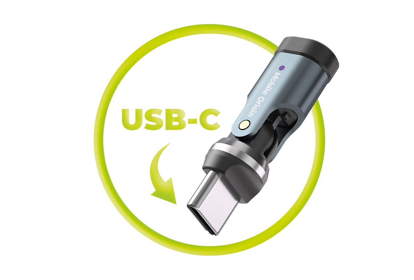 Mobile Origin 240W USB-C 540° besisukantis adapteris CB13 aprašymas - Prekės nuotrauka