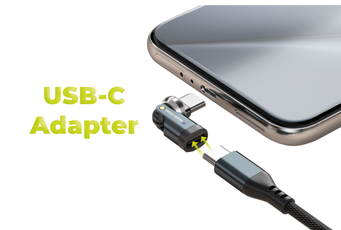 Mobile Origin 240W USB-C 540° besisukantis adapteris CB13 aprašymas - Prekės nuotrauka