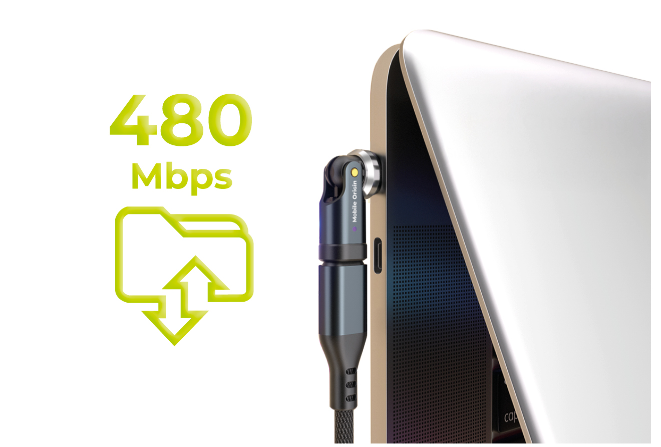 Mobile Origin 240W USB-C 540° besisukantis adapteris CB13 aprašymas - Prekės nuotrauka