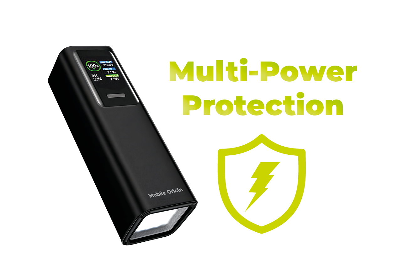 Mobile Origin 30000 mAh išorinė baterija su TFT ekranu ir žibintuvėliu PB17 – 2x USB-C + USB-A aprašymas - Prekės nuotrauka